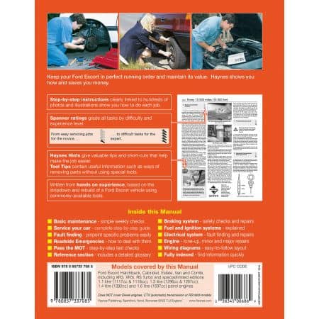 Escort Petrol  up to H 80-90 Revue technique Haynes FORD Anglais