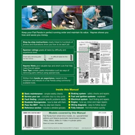 Panda classic 81-95 Revue technique Haynes FIAT Anglais