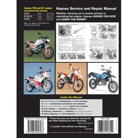 TZR125 87-93 and DT125R X 88-07 Revue technique YAMAHA Haynes Anglais