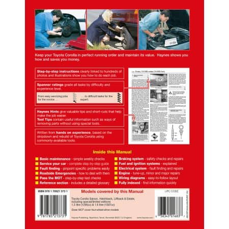 COROLLA 87-92 Revue technique haynes TOYOTA  anglais