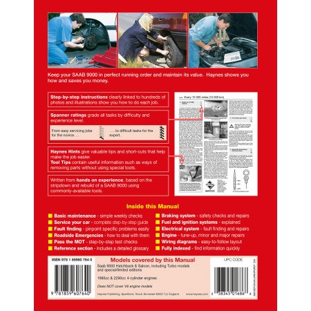 9000 4-cyl 85-98 Revue technique Haynes SAAB Anglais