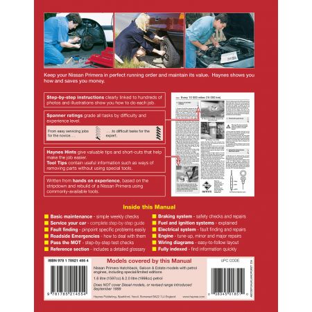 Primera Petrol 90-99 Revue technique Haynes NISSAN Anglais