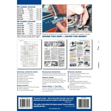 GSX-R 750 1100 GSXF 600 750 1100 86-92 SUZUKI Anglais