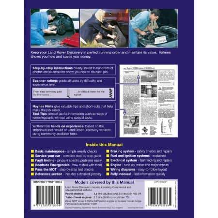 Discovery Petrol Die 89-98 Revue technique Haynes ROVER Anglais