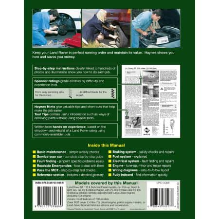 90 110 Defender Die 83-07 Revue technique Haynes ROVER Anglais