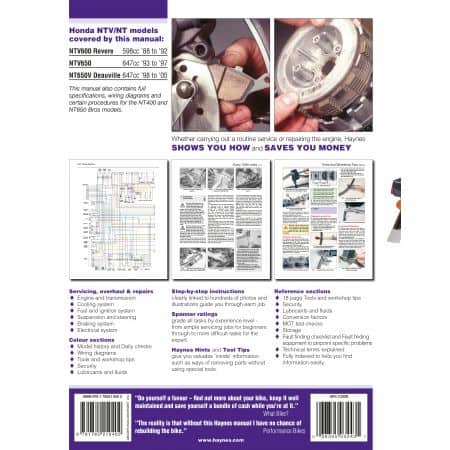 NTV600 Revere NTV650 88-05 Revue technique Haynes HONDA Anglais