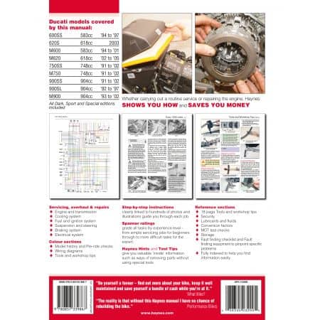 600 620 750 and 900 91-05 Revue technique Haynes DUCATI Anglais