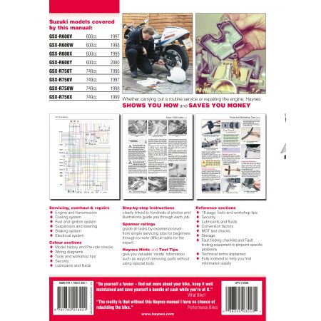 GSX-R 600 750 96-00 Revue technique Haynes SUZUKI Anglais