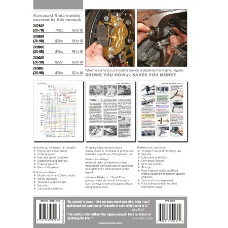 Ninja ZX-7R ZX-9R 94-04 Revue technique Haynes KAWASAKI Anglais