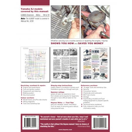 XJ900S Diversion 94-01 Revue technique Haynes YAMAHA Anglais