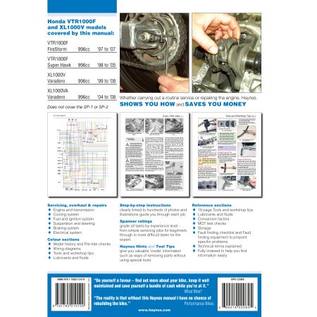 VTR1000F FireStorm Revue technique Haynes HONDA Anglais