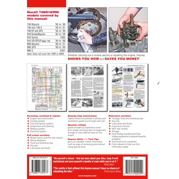 DUCATI 748/916/996 V-TWIN 1994-01 Haynes Manual De Reparaciu00f3n EUR 15,01 - ES