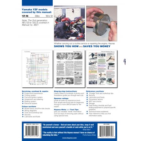 YZF-R6 99-02 Revue technique Haynes YAMAHA Anglais
