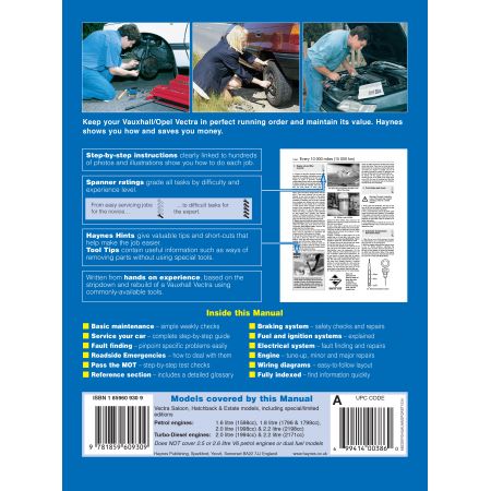 VECTRA 99-02 Revue Technique Haynes OPEL/VAUXHALL Anglais