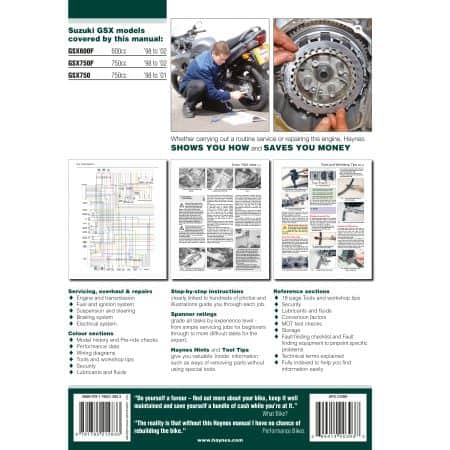 GSX 600 750F 750 98-02 Revue technique Haynes SUZUKI Anglais