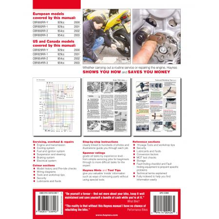 CBR 900 RR FireBlade 00-03 Revue technique Haynes HONDA Anglais