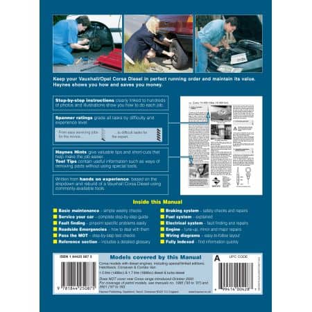 OPEL VAUXHALL Corsa Diesel K to X 1993-2000