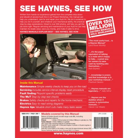 AUDI A4 Petrol Diesel X to 54 2001-2004