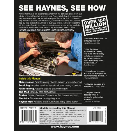 revue technique OPEL VAUXHALL Vectra Petrol Diesel 06/2002 - 09/2005