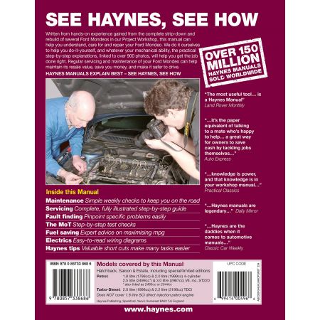 Mondeo 03-07 Revue technique Haynes FORD Anglais
