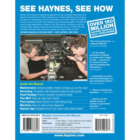 C-Max 03-10 Revue technique Haynes FORD Anglais