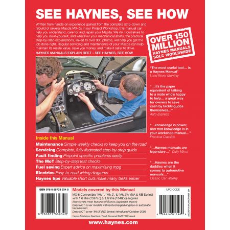 MX-5 89-05 Revue technique Haynes MAZDA Anglais