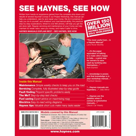 revue technique OPEL VAUXHALL Corsa 10/2000-08/2006