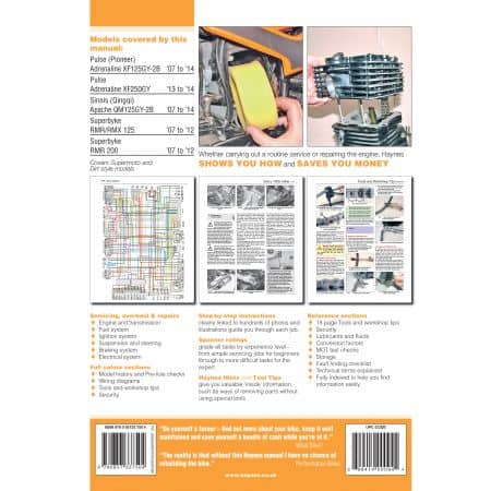 Pulse Adrenaline 07 -14 Revue Technique Haynes Anglais