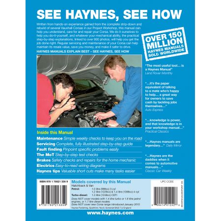 Corsa Petrol 93-97 Revue technique Haynes OPEL VAUXHALL Anglais