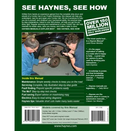 Combo Diesel Van 01-12 Revue technique Haynes OPEL VAUXHALL Anglais