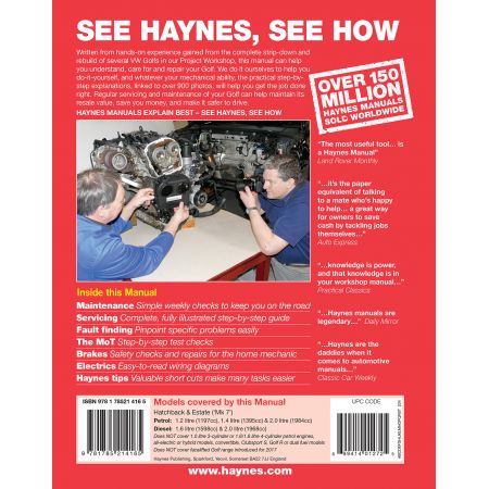 VW Golf 13-16  Revue technique Haynes VW Anglais