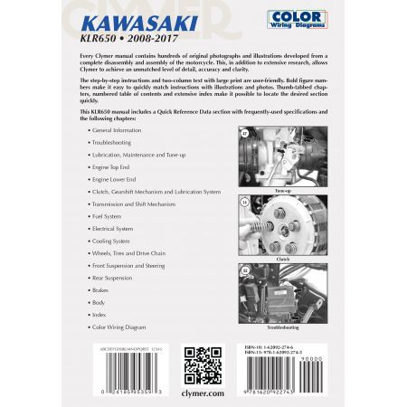 KLR650 08-12 Revue technique Clymer KAWASAKI Anglais