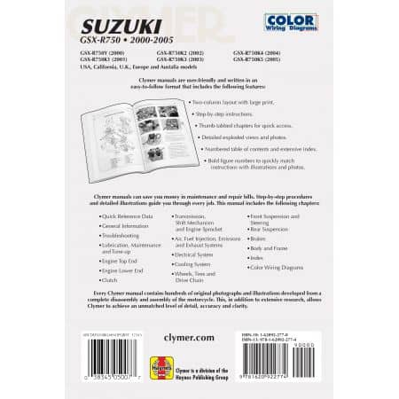 GSX-R 750 00-05 Revue technique Clymer SUZUKI Anglais
