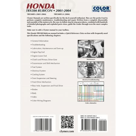 TRX500F 01-04 Revue technique Clymer HONDA Anglais
