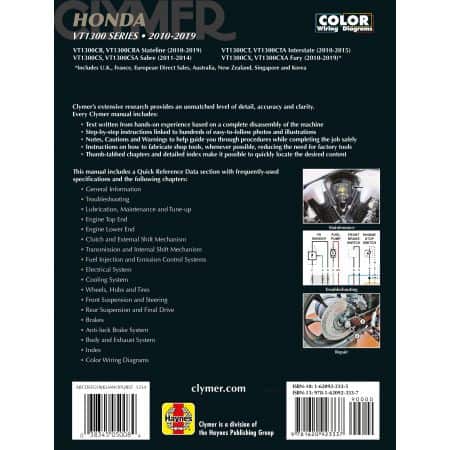 VT1300 10-18  Revue technique Clymer HONDA Anglais