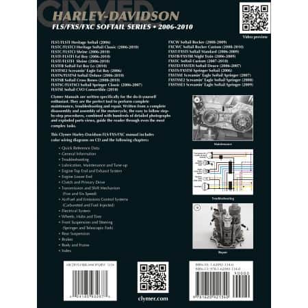 FLS/FXS/FXC Sofftail 06-10 Revue technique Clymer HARLEY Anglais