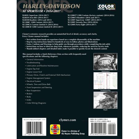 XL Sportster 12-17  Revue technique Clymer Harley-Davidson Anglais