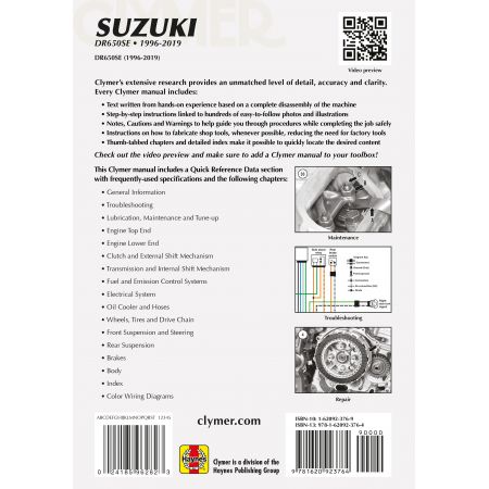 DR650SE 96-13 Revue technique Clymer SUZUKI Anglais