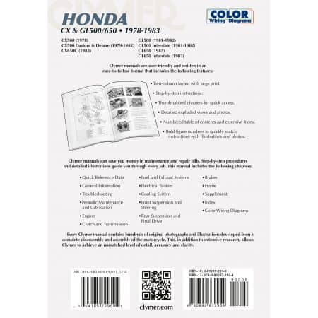 CX & GL 500/650 Twins 78-83 Revue technique Clymer HONDA Anglais
