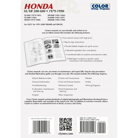 XL/XR 500-600 79-90 Revue technique Clymer HONDA Anglais