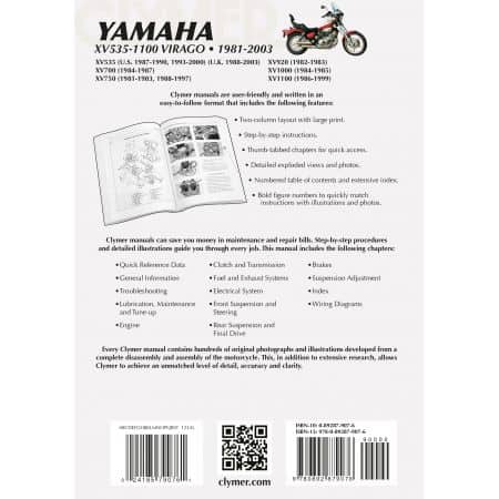 XV535-1100 Virago 81-03 Revue technique Clymer YAMAHA Anglais