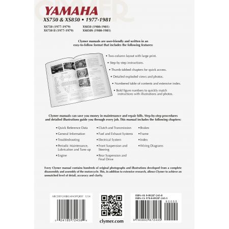 XS750 & 850 Triples 77-81 Revue technique Clymer YAMAHA Anglais