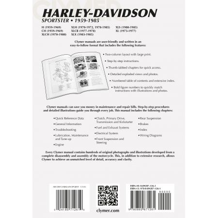 SPORTSTERS 59-85 Revue technique Clymer HARLEY Anglais