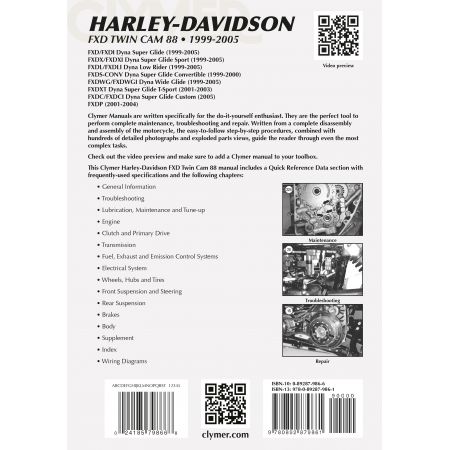 FXDWG FXDWGI Dyna Super Glide 99-05  Revue technique Clymer HARLEY Anglais
