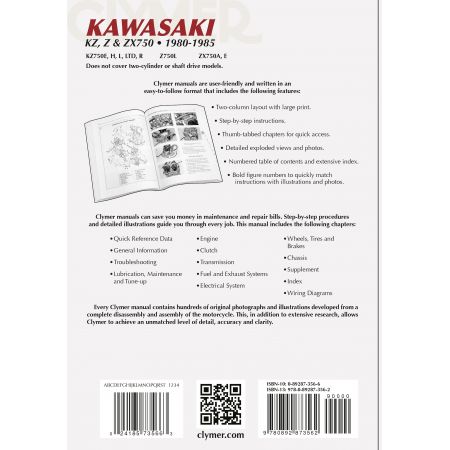 KZ Z  ZX 750 80-85 Revue technique Clymer KAWASAKI Anglais