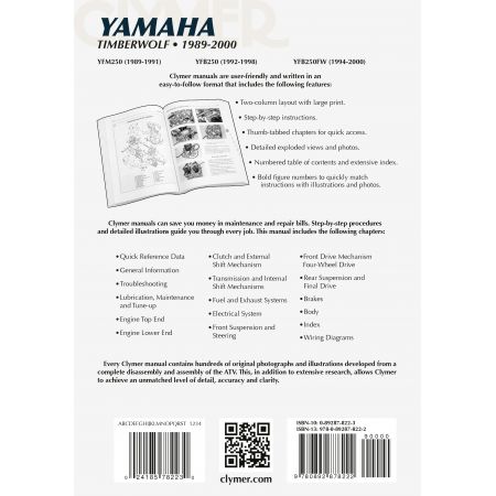 Timberwolf 89-00 Revue technique Clymer YAMAHA Anglais