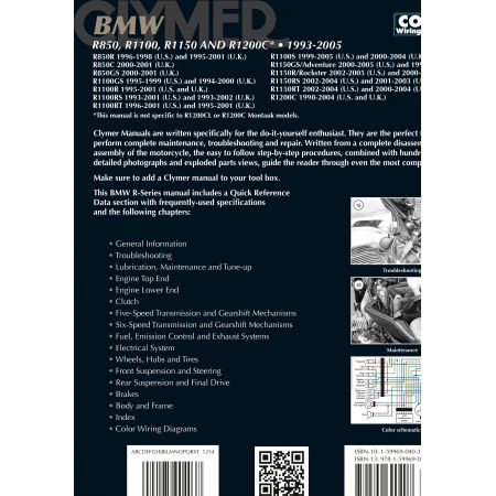 R850, R1100, R1150,  R1200C 93-05 Revue technique Clymer BMW Anglais