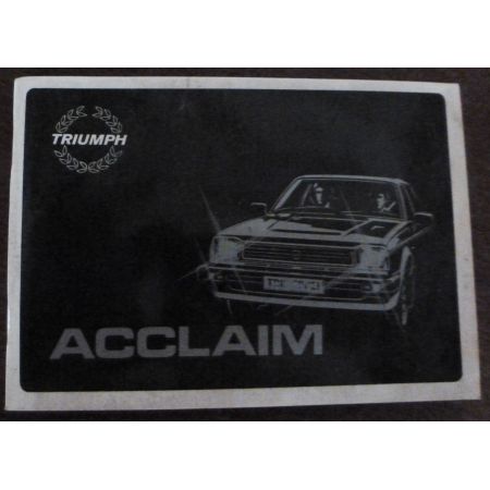 TRIUMPH ACCLAIM  MU-TRIU-ACCLAIM - Manuel utilisateur
