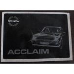 TRIUMPH ACCLAIM  MU-TRIU-ACCLAIM - Manuel utilisateur