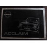 Acclaim 2Ed-  Manuel Utilisateur TRIUMPH